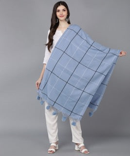 Jayri 100% Soft Woolen Women's Stole Winter Round Stoles,Navy