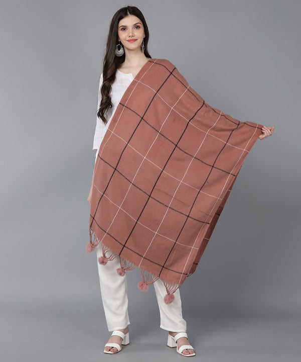 Jayri 100% Soft Woolen Women's Stole Winter Round Stoles Rust