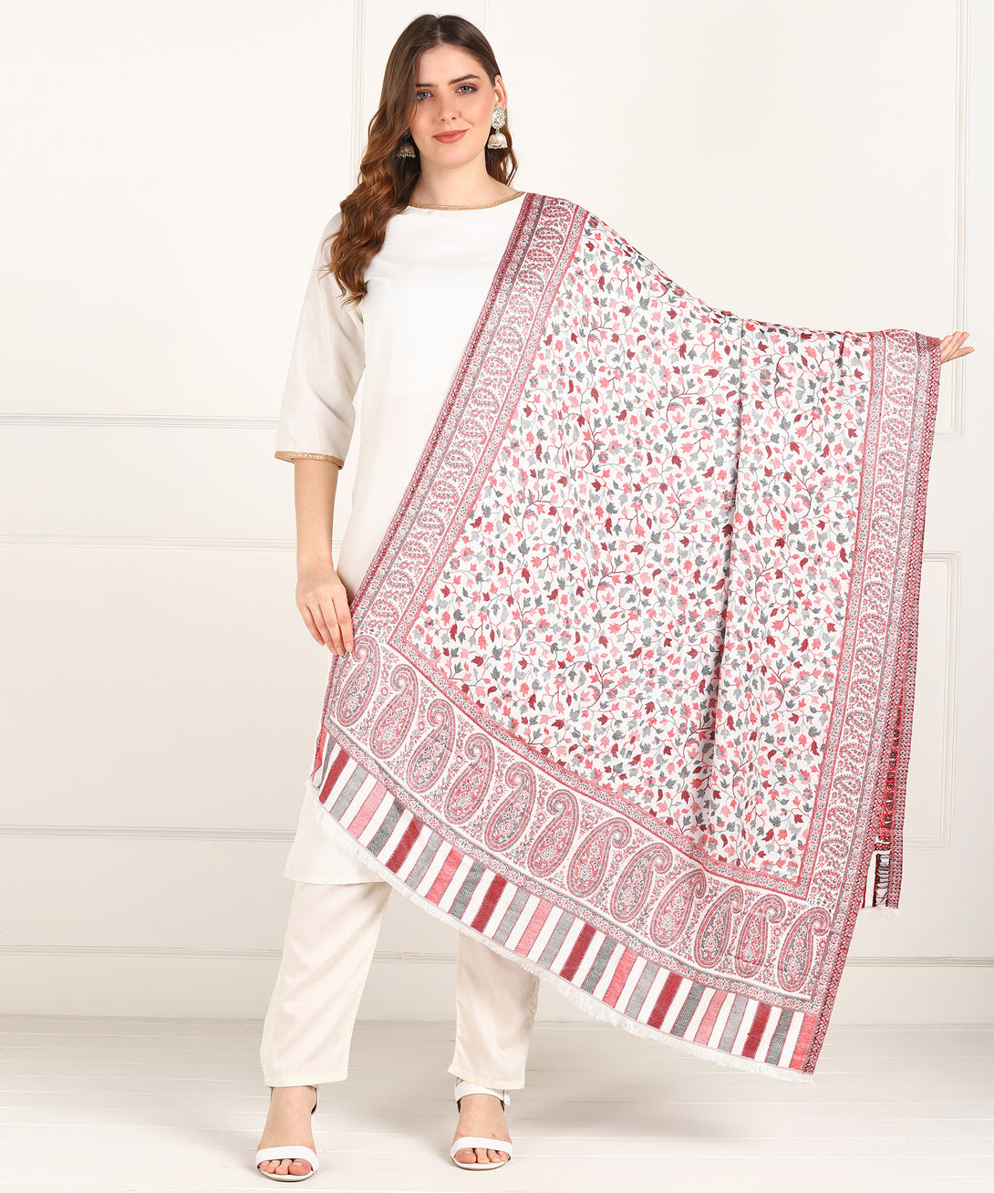 Jayri Women Pure Wool Shawl| Shawl For Women| Warm Woolen Winters Styles BEIGE