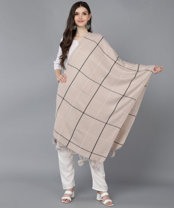 Jayri 100% Soft Woolen Women's Stole Winter Round Stoles,Pale Silver
