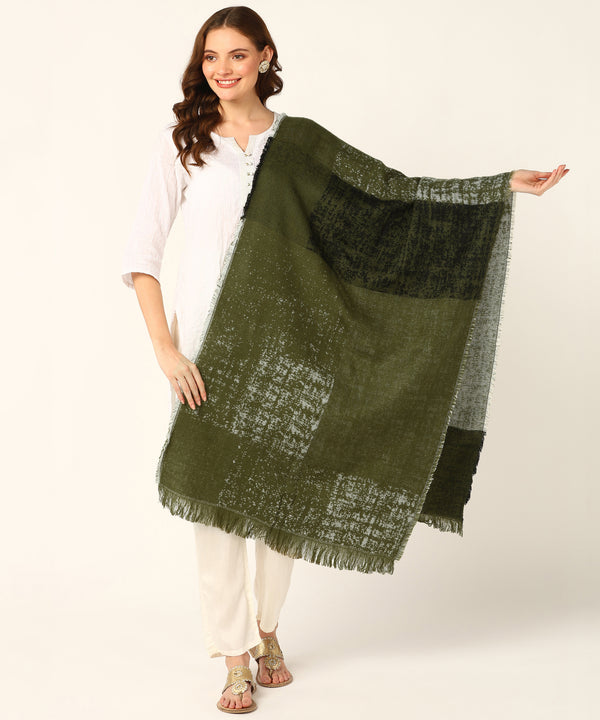 Jayri 100% Soft Woolen Women's Stole Winter Round Stoles, Army Green