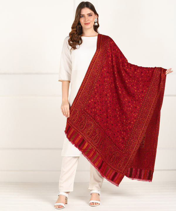 Jayri Women Pure Wool Shawl| Shawl For Women| Warm Woolen Winters Styles, Red