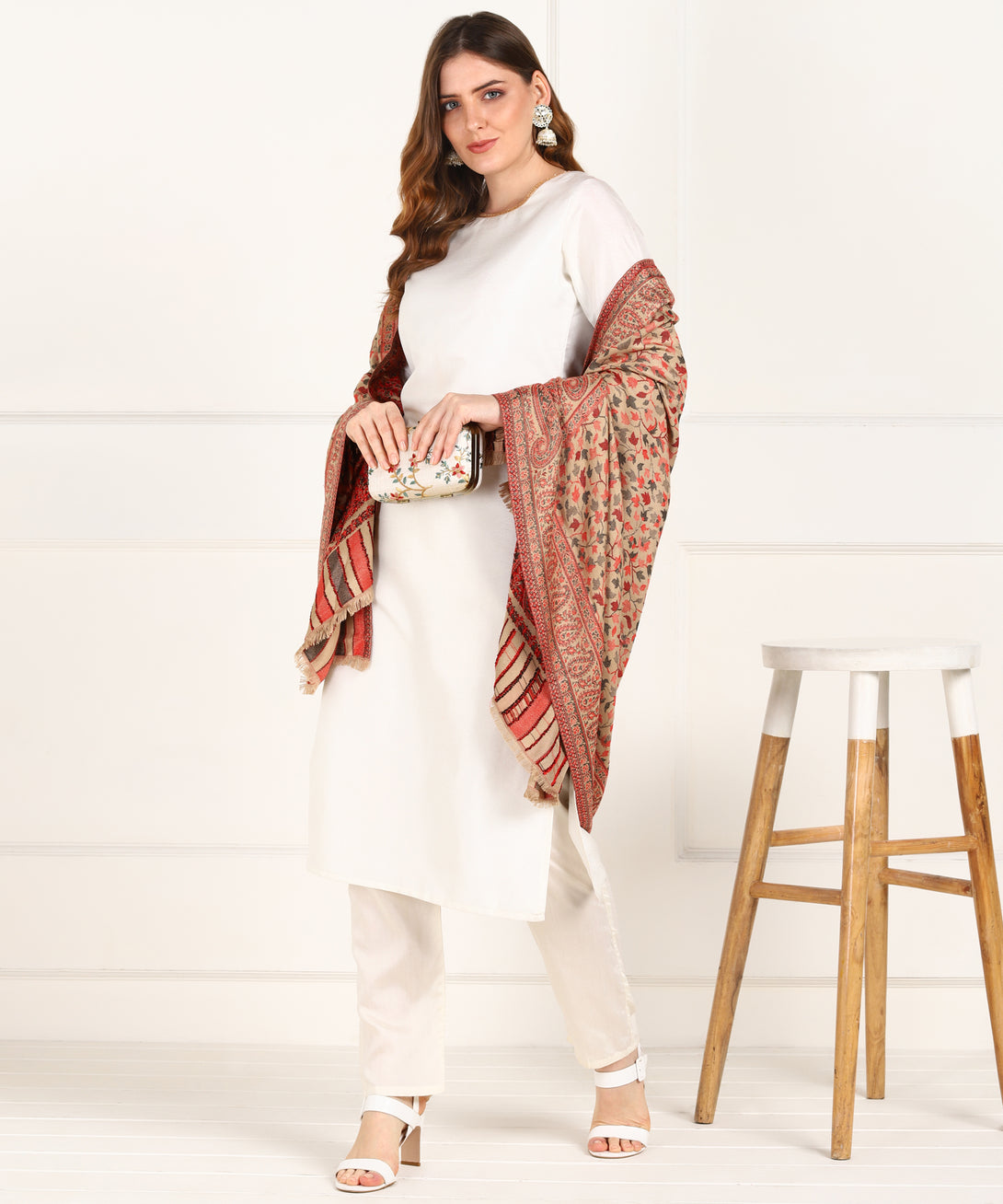 Jayri Women Pure Wool Shawl| Shawl For Women| Warm Woolen Winters Styles BEIGE