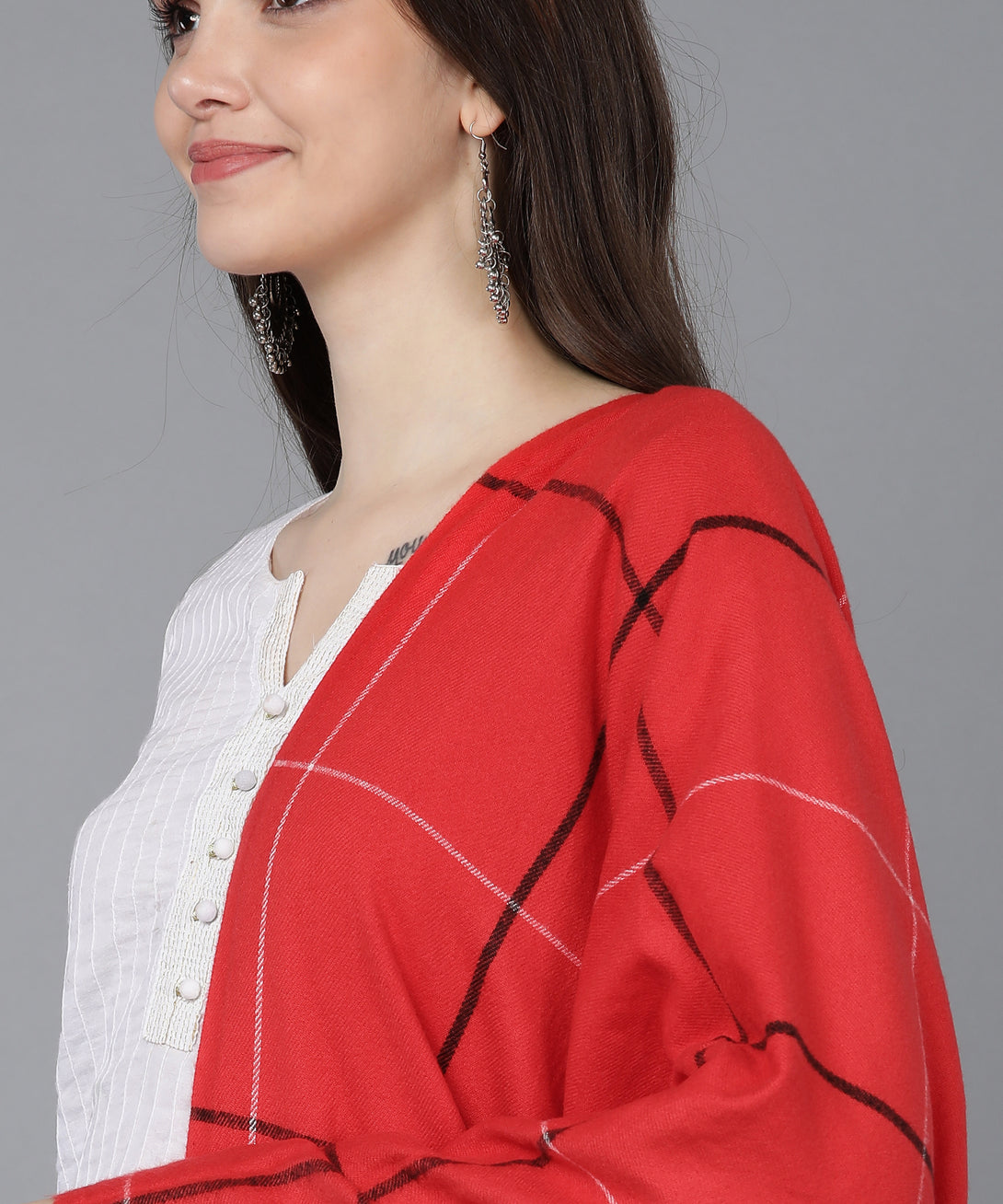 Jayri 100% Soft Woolen Women's Stole Winter Round Stoles Maroon