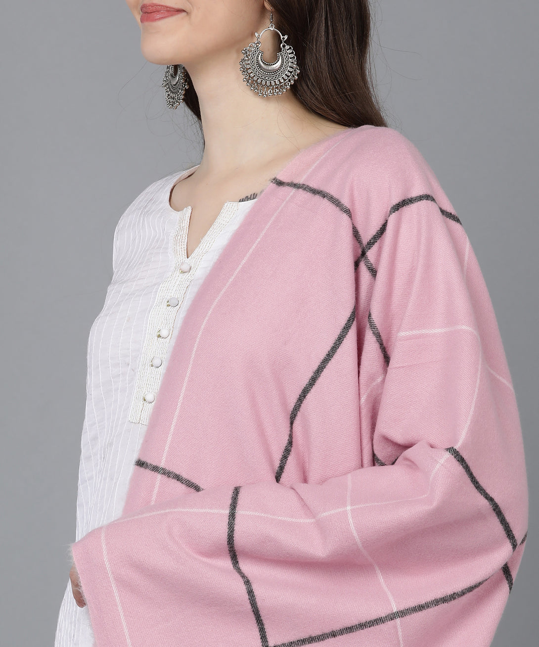 Jayri 100% Soft Woolen Women's Stole Winter Round Stoles Maroon