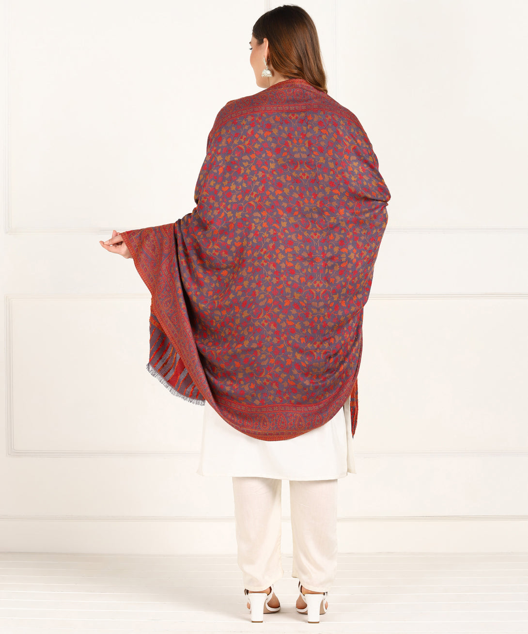 Jayri Women Pure Wool Shawl| Shawl For Women| Warm Woolen Winters Styles Maximum Blue