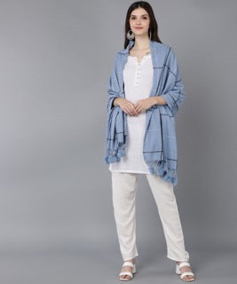 Jayri 100% Soft Woolen Women's Stole Winter Round Stoles, Black