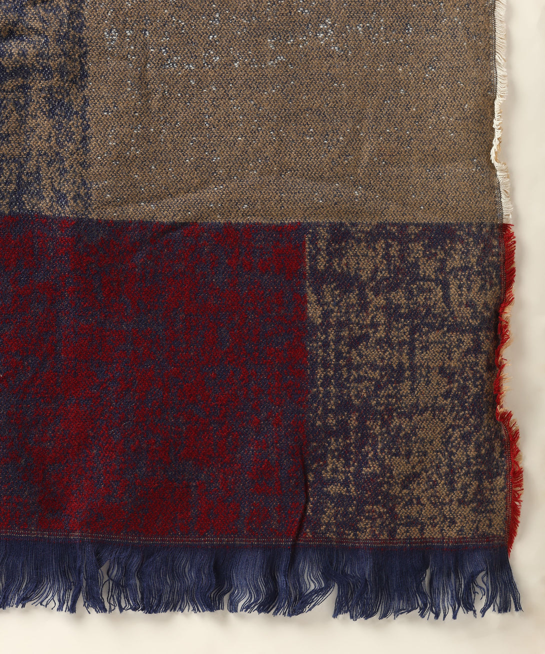 Jayri 100% Soft Woolen Women's Stole Winter Round Stoles, Red blue