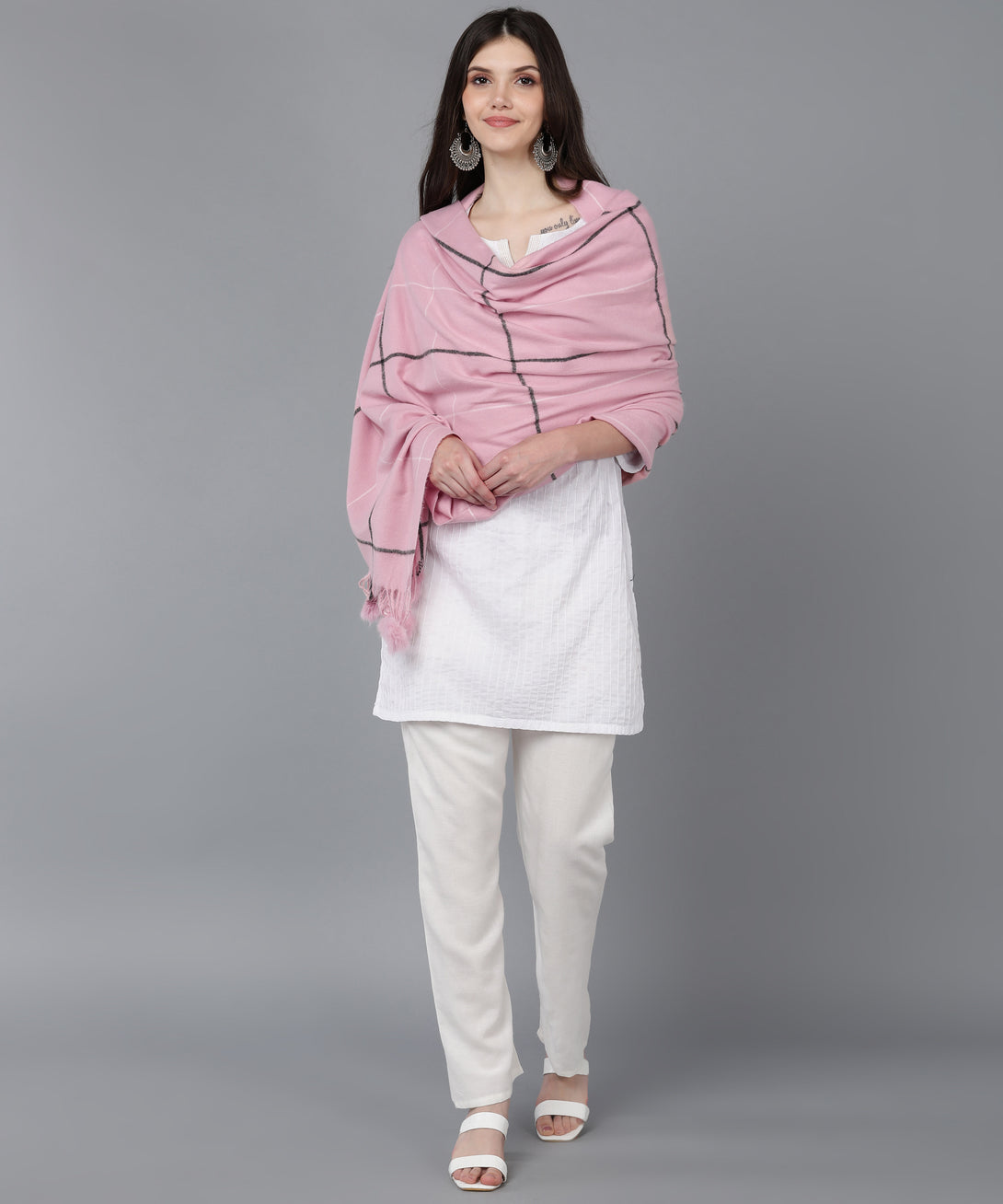 Jayri 100% Soft Woolen Women's Stole Winter Round Stoles Maroon