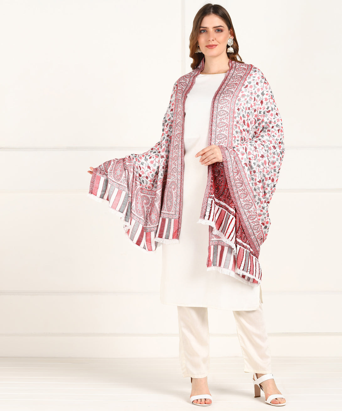 Jayri Women Pure Wool Shawl| Shawl For Women| Warm Woolen Winters Styles BEIGE