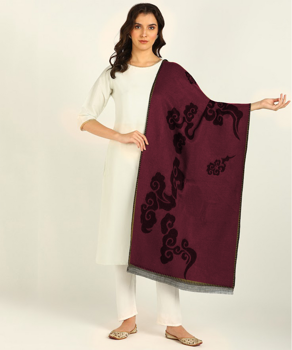 Jayri 100% Soft Woolen Women's Stole Winter Round Stoles Brown Chocolate