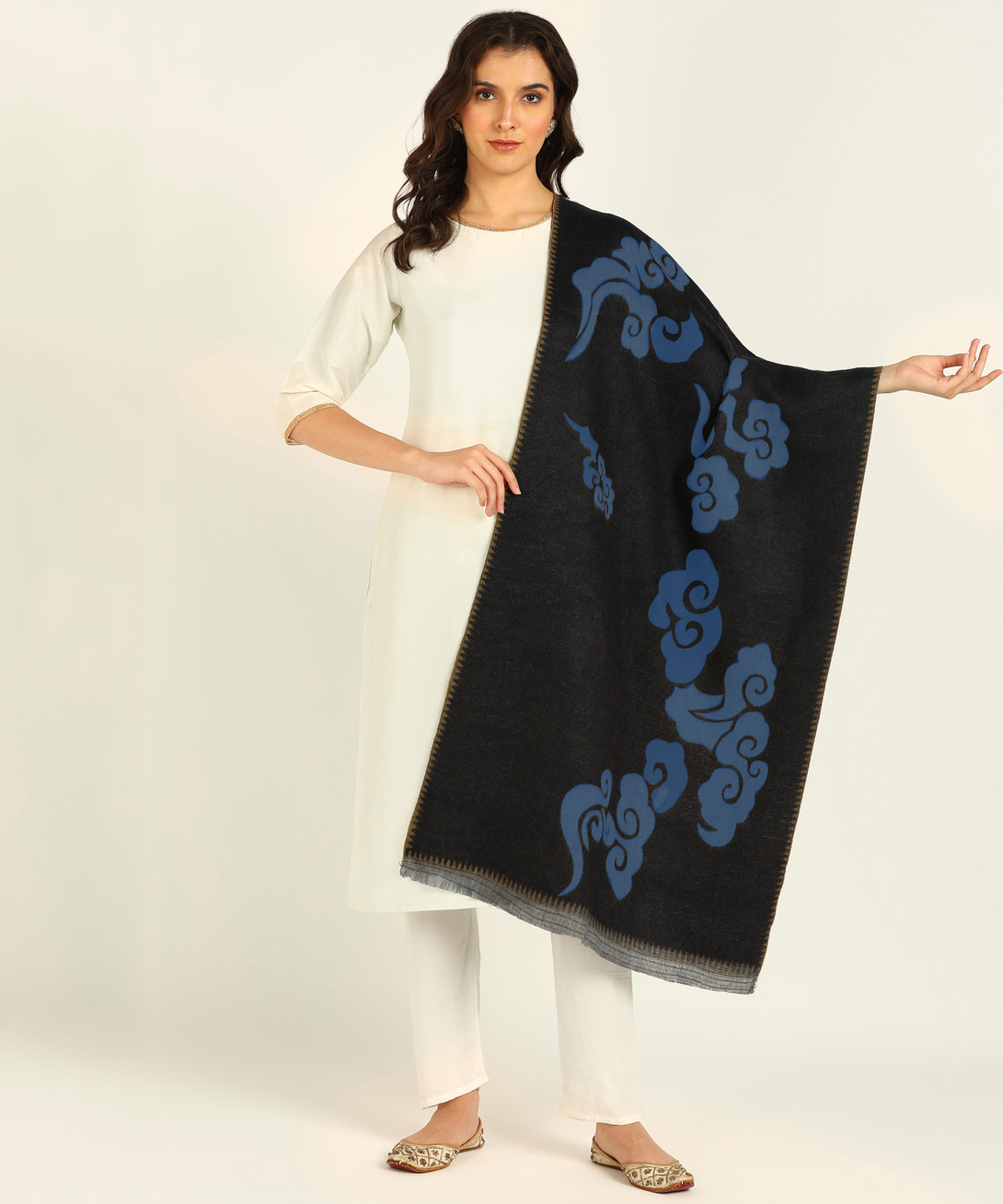 Jayri 100% Soft Woolen Women's Stole Winter Round Stoles, Green