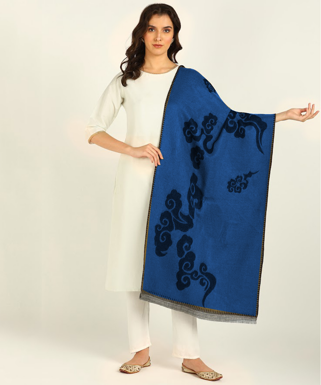 Jayri 100% Soft Woolen Women's Stole Winter Round Stoles, Green