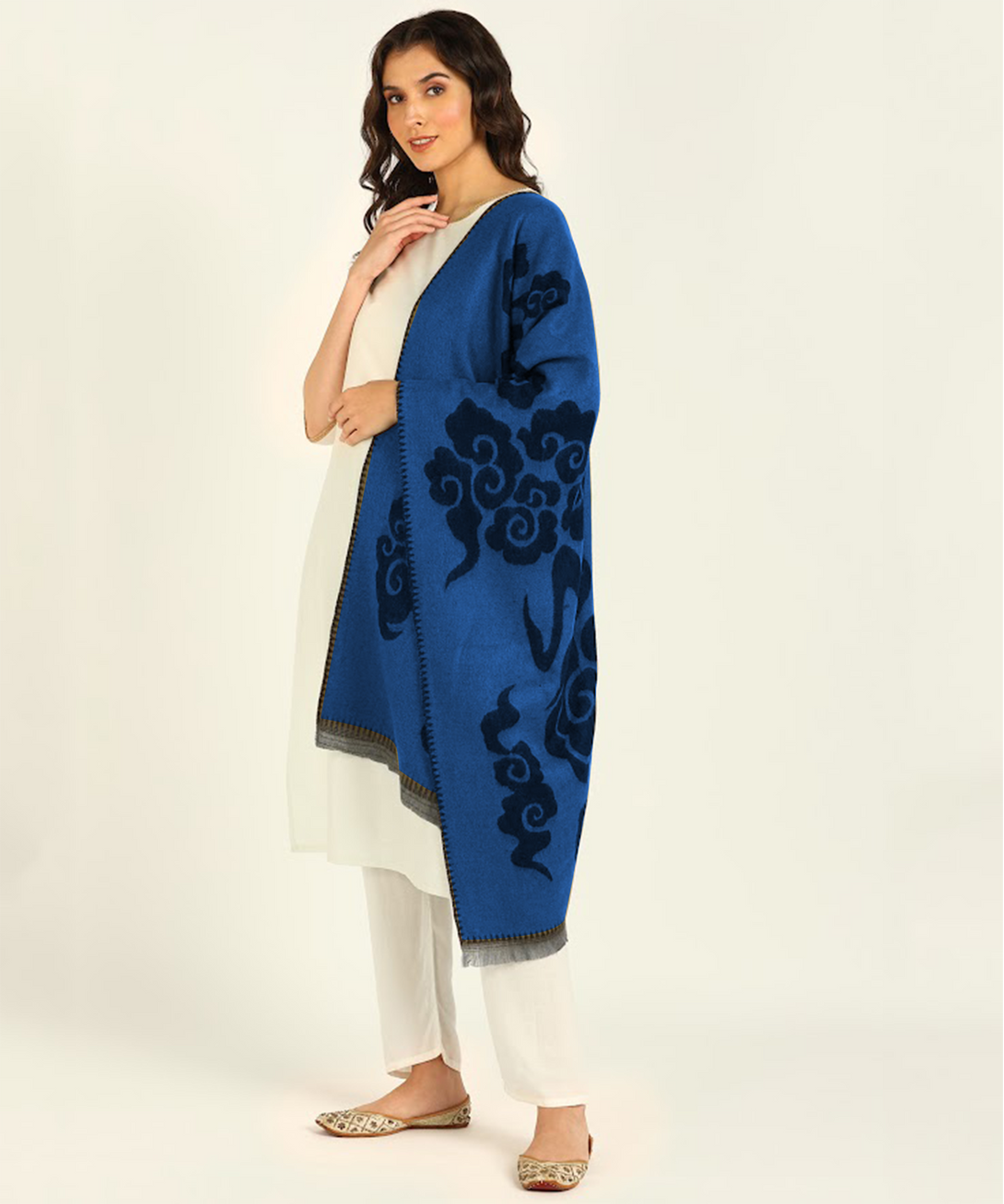 Jayri 100% Soft Woolen Women's Stole Winter Round Stoles, Green